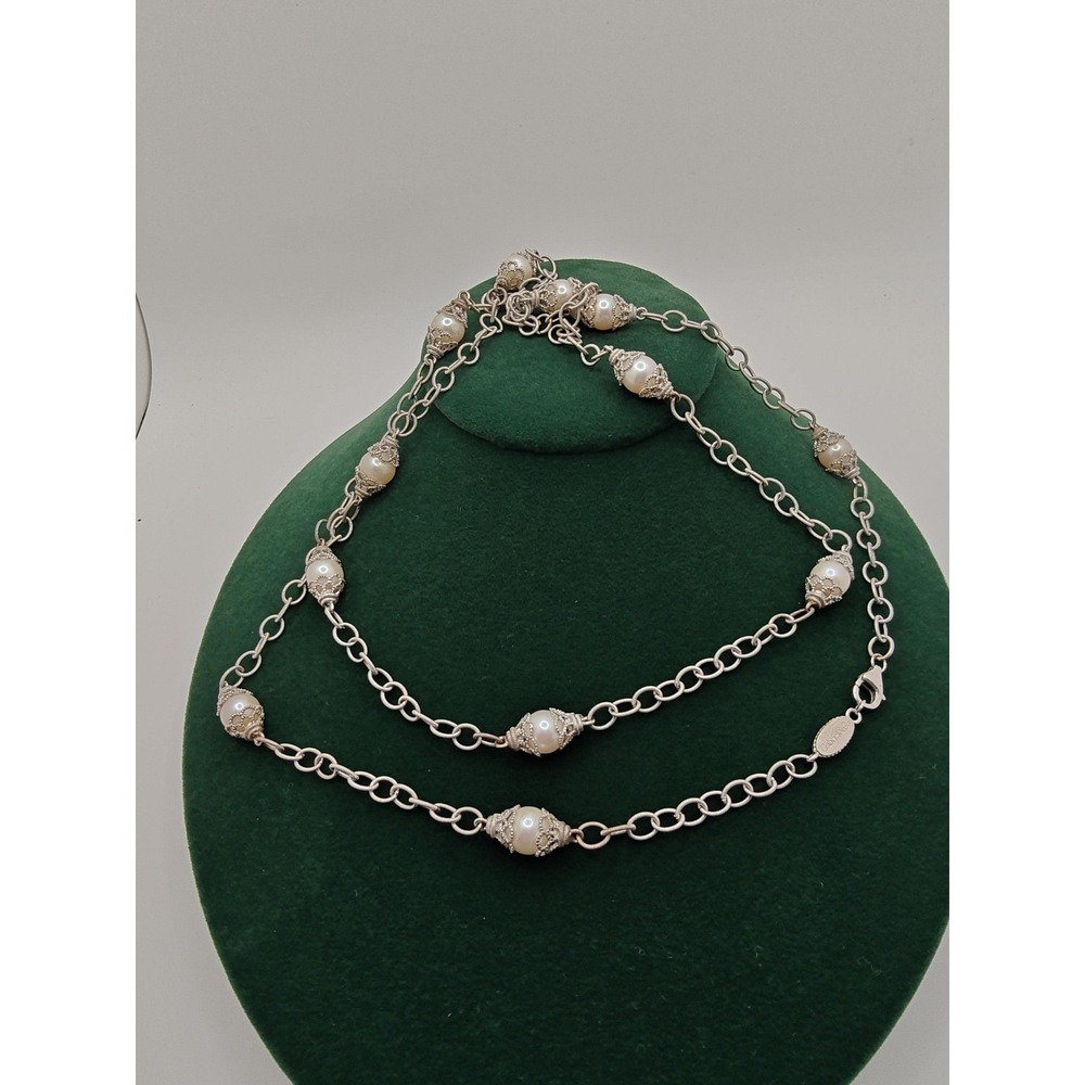 Sterling Silver Pearls Rare Gabriel &Co. Necklace